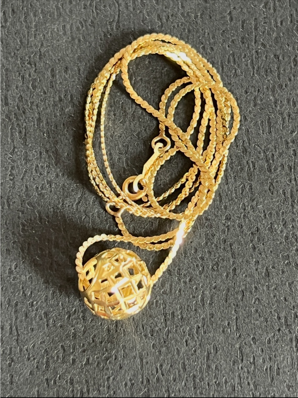 14k Gold Lattice Sphere Pendant Necklace - Women Jewelry - Picture 8 of 8
